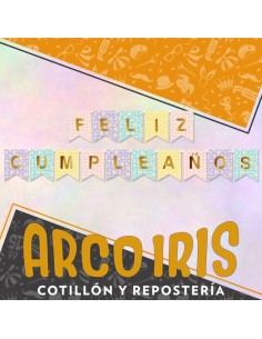 Banderin Feliz Cumpleanos Margarita - Party Gold Mundo-