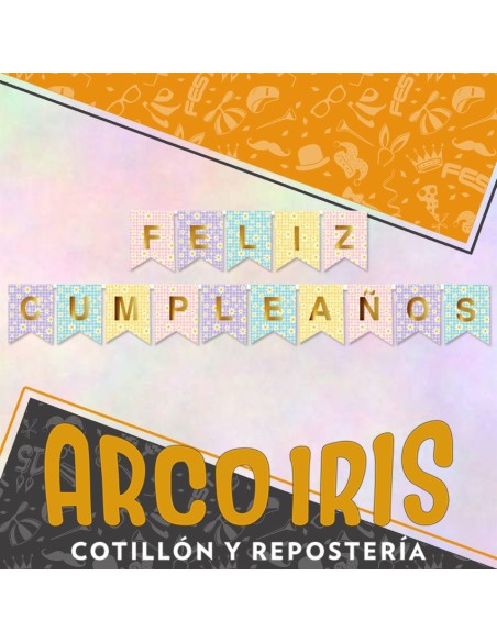 Banderin Feliz Cumpleanos Margarita - Party Gold Mundo-