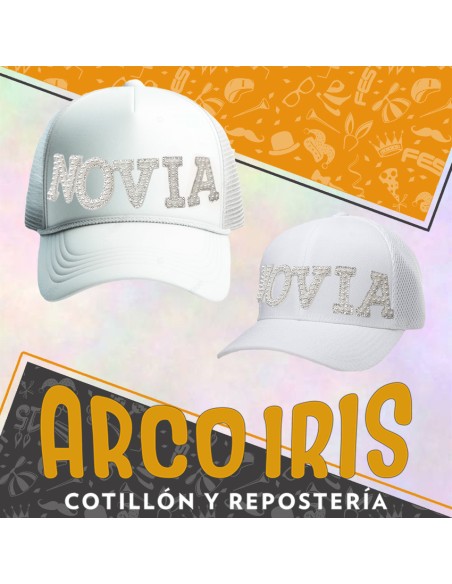 Gorro Gorra Fashion Novia -blanca-letra Strasy Perla- Party Store