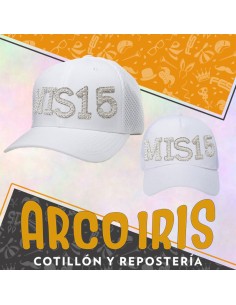 Gorro Gorra Fashion Mis 15 -blanca-letra Strasy Perla- Party Store