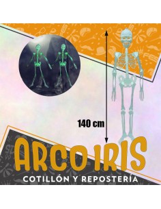 Esqueleto 140 Cm Fosforescente Glow Plastico Halloween -glowing-