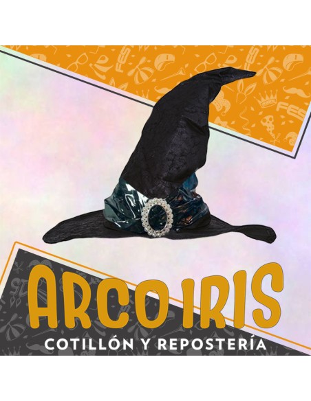 Gorro Bruja Pano Negro Con Hebilla Metal Alto                                            Halloween