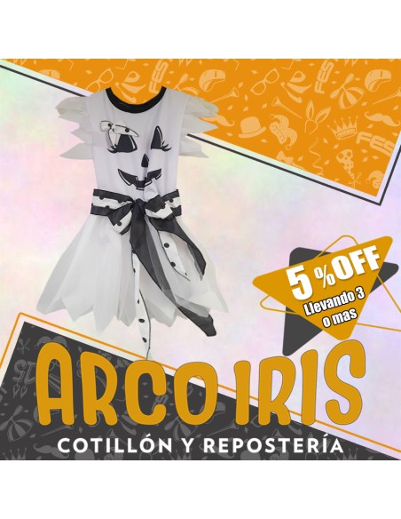 Disfraz Fantasmita Vestido - Talle 2- Halloween