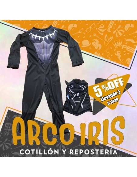 Disfraz Enterito Pantera Negra +2-5% Talle 8 - Promo Por Cantidad Halloween