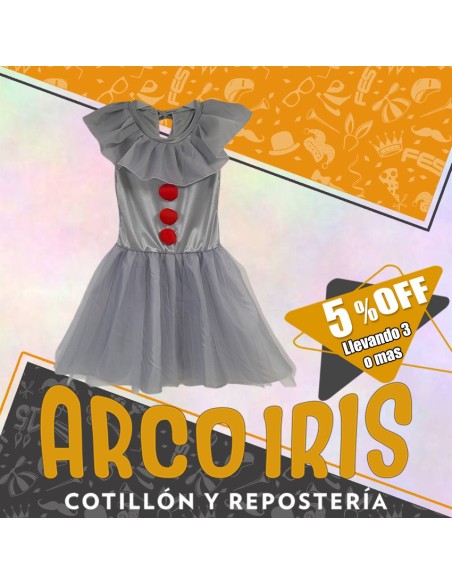Disfraz Vestido Payasa - Talle 6 - Halloween