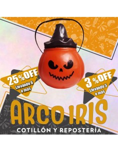 Caramelera Calabaza Tapa Nueva X 15 Bolson +5-3% +25-6% Cara Pintada-halloween-  Promo Por Cantidad 
Halloween