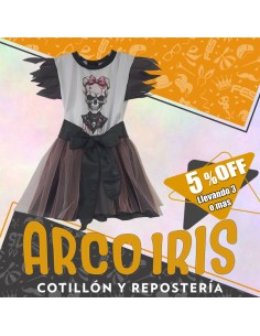 Disfraz Vestido Calaca Rosa  - Talle 2 -halloween