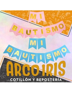 Banderin Mi Bautismo Con Stamping Xu - Chino