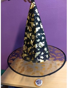 Gorro Bruja Alambre Transparente X U +12-10%-con Telarana-calabaza-fantasma En Dorado Y Plateado-precio Promocion- 2