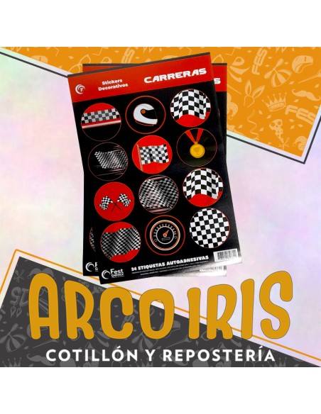 Carreras Stickers 2 X 12 - 24 Stickers Decorativos