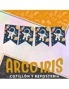 Astronauta Banderin Feliz Cumpleanos -banderin Articulado