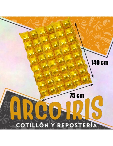 Mylar Cortina Metalizada  75x140  Cm  Desinflado Panel Inflable Inflado Mide 50x100  Cm Shimmer Wall-dorado-plateado-