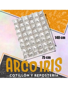 Mylar Cortina Metalizada  75x140  Cm  Desinflado Panel Inflable Inflado Mide 50x100  Cm Shimmer Wall-dorado-plateado- 2