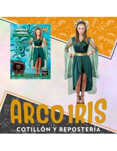 Disfraz Adulto Medusa - Talle M -halloween-vestido -cinturon Y Capa- Party Store