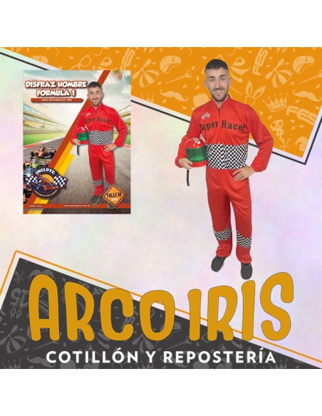 Disfraz Adulto Hombre Formula - Talle L Halloween Enterito Con Cierre- Party Store