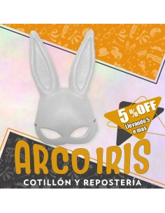 Goma Eva Mascara Conejita Blanca Xu +5-5% Promo Por Cantidad -