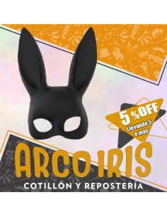 Goma Eva Mascara Conejita Negra Xu +5-5% Promo Por Cantidad -