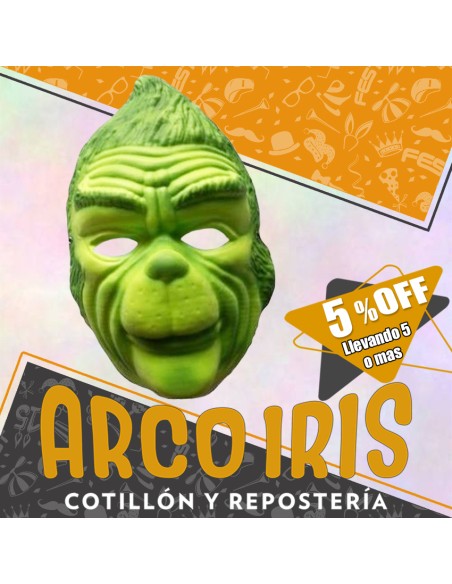 Goma Eva Mascara Grinch Xu +5-5% Promo Por Cantidad -halloween-