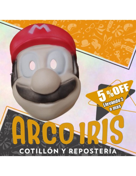 Goma Eva Mascara Mario Bros Xu +5-5% Promo Por Cantidad -