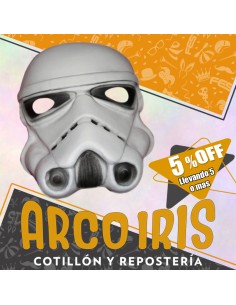 Goma Eva Mascara Star Wars Xu +5-5% Promo Por Cantidad -halloween-soldado Stormtrooper-