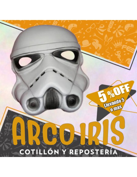 Goma Eva Mascara Star Wars Xu +5-5% Promo Por Cantidad -halloween-soldado Stormtrooper-