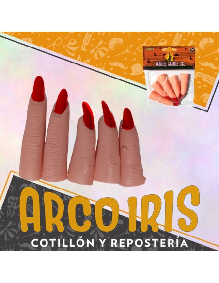 Dedos X 5 Con Unas Rojas - Halloween-