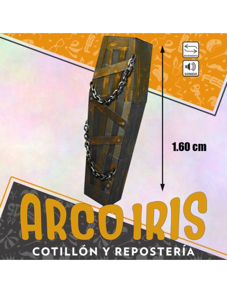 Ataud Del Mas Alla - 160 X 52 X 27 Cm Sonido Y Movimiento Halloween Party Store