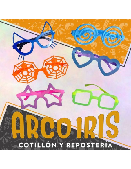 Anteojo Surtido X 6 Varios Modelos Y Color- Estrella-corazon-espiral-telarana-gato-cuadrado-   Cotired-rotti-