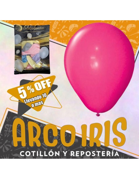 Globo Estandar 12 X 25 - Fucsia +10-5% Promo Por Cantidad Globolandia