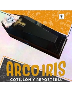 Ataud Plastico Con Calavera Ojos Con Luz 86 Cm -halloween