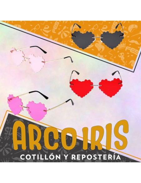 Anteojo Corazon Premium X U. - Negro-rojo-rosa-fucsia Valentin