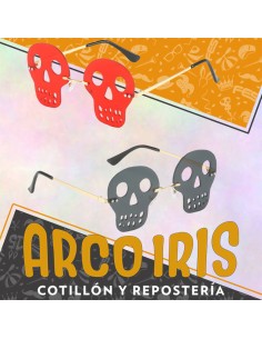Anteojo Calaveras Premium Xu - Negro-rojo Acrilico