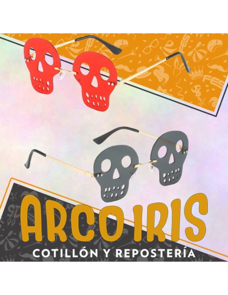 Anteojo Calaveras Premium Xu - Negro-rojo