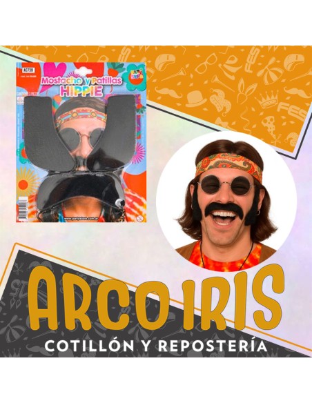 Bigote Mustacho Y Patillas Hippie - Party Store-