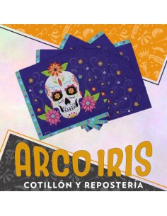 Calavera Mexicana Servilletas Con Forma X 12 - -calaca-party Store