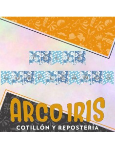 Banderin Feliz Cumpleanos Hawai Stamping Plateado Party Gold Mundo-flores-