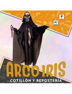 Muneco Calavera Grande 170 Cm Colgante Con Luz Y Sonido Halloween