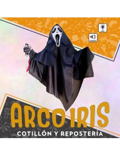 Muneco Scream Mediano 100 Cm Colgante Con Luz Y Sonido Halloween