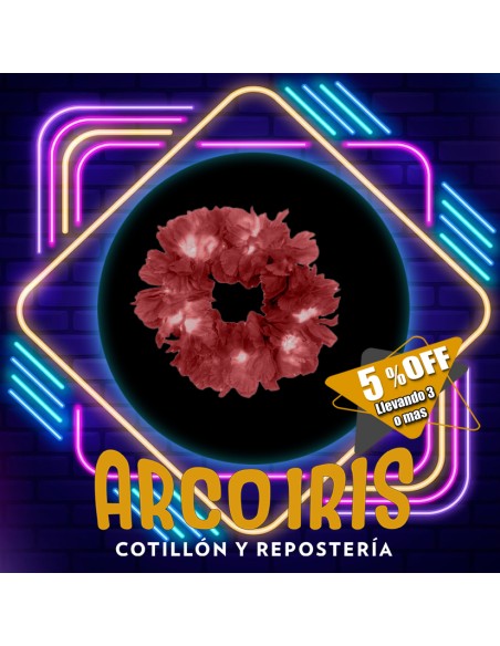 Luminoso Vincha Hawaiana Premium Bordo Xu +3-5% Promo Por Cantidad Primavera Vincha Clavel Seda