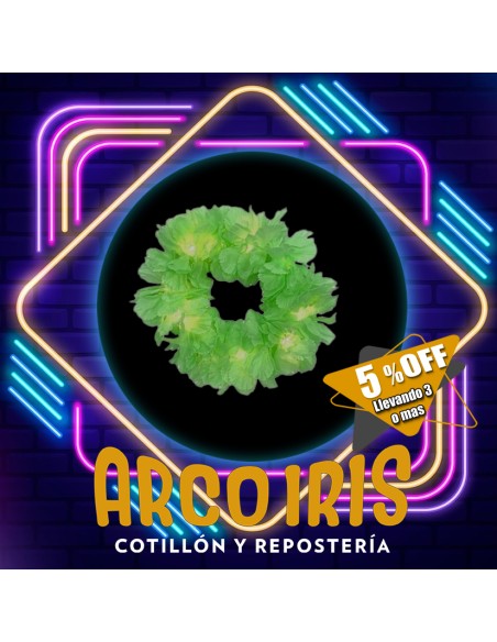 Luminoso Vincha Hawaiana Premium Verde Ingles Xu +3-5% Promo Por Cantidad Primavera Vincha Clavel Seda