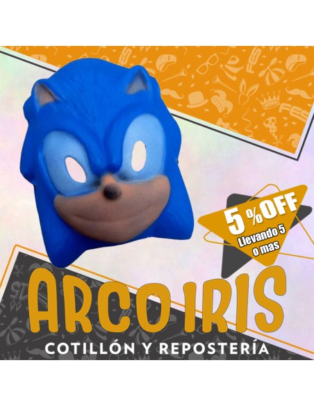 Goma Eva Mascara Sonic Xu +5-5% Promo Por Cantidad -erizo Azul-