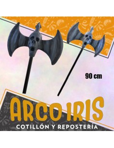 Hacha Doble Con Calavera90 Cm-  Armas Halloween-