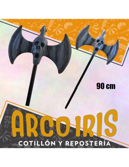 Hacha Doble Con Calavera90 Cm-  Armas Halloween-