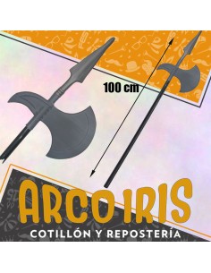 Hacha Con Puntal Y Lanza 100 Cm-lanzarda-              Armas Halloween
