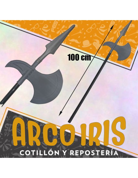 Hacha Con Puntal Y Lanza 100 Cm-lanzarda-              Armas Halloween