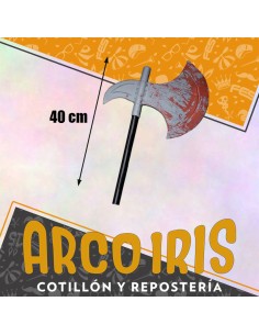 Hacha Gris Con Sangre 40 Cm Chica - Ensangrentada-decorada -armas Halloween