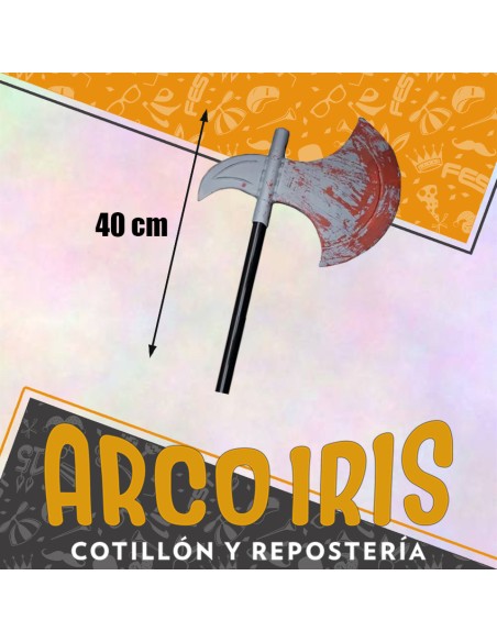 Hacha Gris Con Sangre 40 Cm Chica - Ensangrentada-decorada -armas Halloween