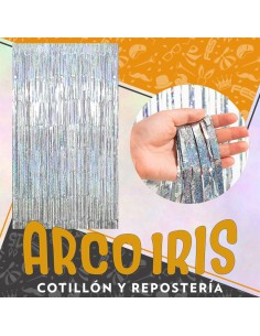 Cortina Hologramada Metal Plateado Xu - 1 X 2 Mt Foil China