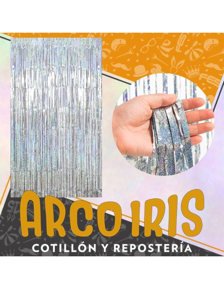 Cortina Hologramada Metal Plateado Xu - 1 X 2 Mt Foil China