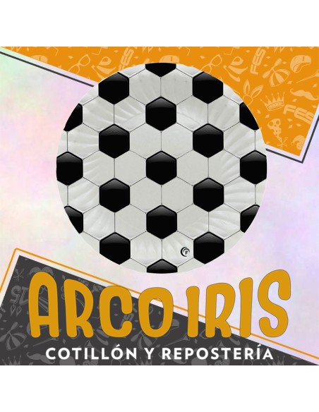 Futbol Plato Carton X 8 - Equipos Futbol-cotillon Otero Fest Copack-